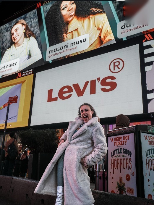 Cat Haley in Times Square