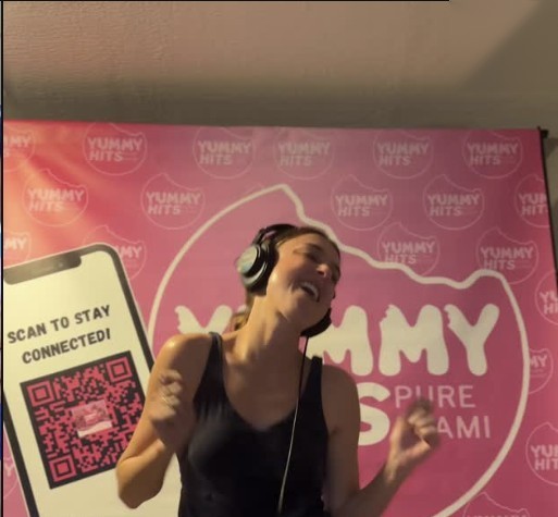 Cat Haley live on air at Yummy Hits Pure Miami